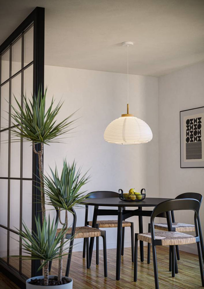 EGLO Summerhill Hanglamp - E27 - Ø 40 cm - Hout & Papier - Wit