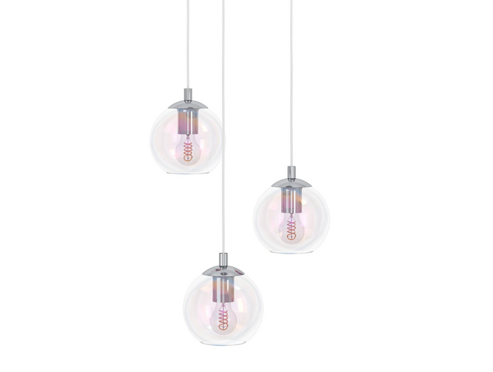 EGLO Ariscani 2 Hanglamp - E27 - Ø 42,5 cm - gekleurd glas - Chroom