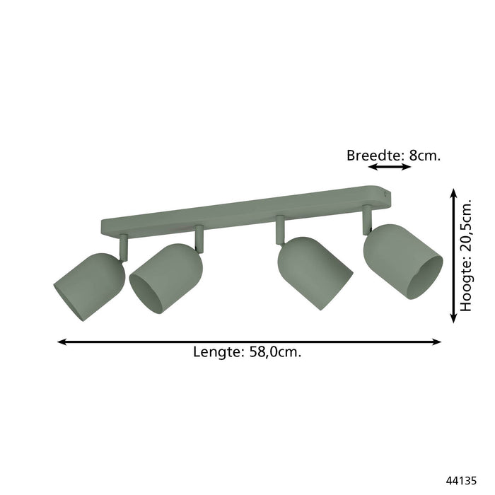 EGLO Tilston Spot - E14 - 58 cm - Groen - Kantelbaar