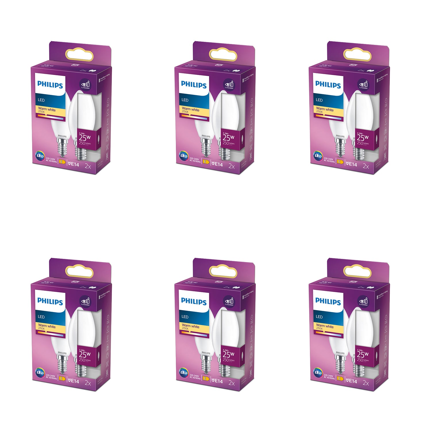 Philips Voordeelverpakking E14 - LED Kaarslamp - Set van 12 Stuks