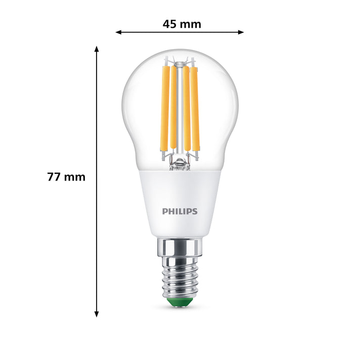 Philips Ultra Efficient LED kogellamp Transparant - 40 W - E14 - Warmwit licht