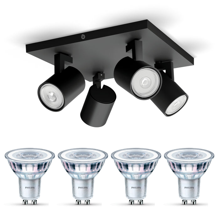 Philips Runner Opbouwspot - Incl. Philips LED Lamp - 4 Spots