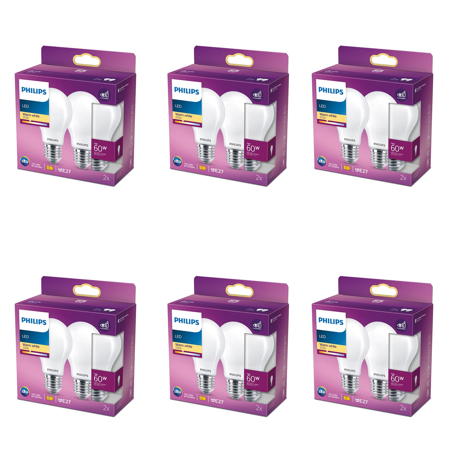 Philips Voordeelverpakking E27 - LED Standaardlamp - Set van 12 Stuks