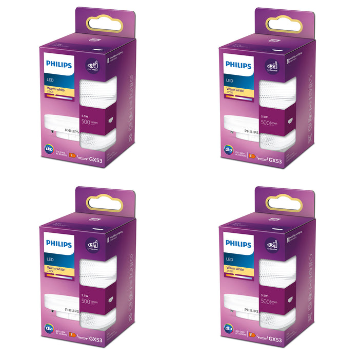 Philips Voordeelverpakking GX53 - LED Spotlamp - Set van 4 Stuks