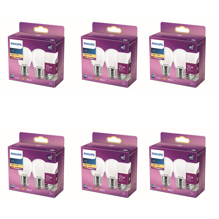 Philips Voordeelverpakking E27 - LED Kogellamp - Set van 12 Stuks
