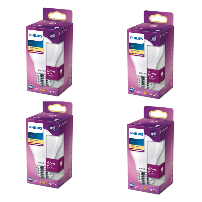 Philips Voordeelverpakking E27 - LED Standaardlamp - Set van 4 Stuks