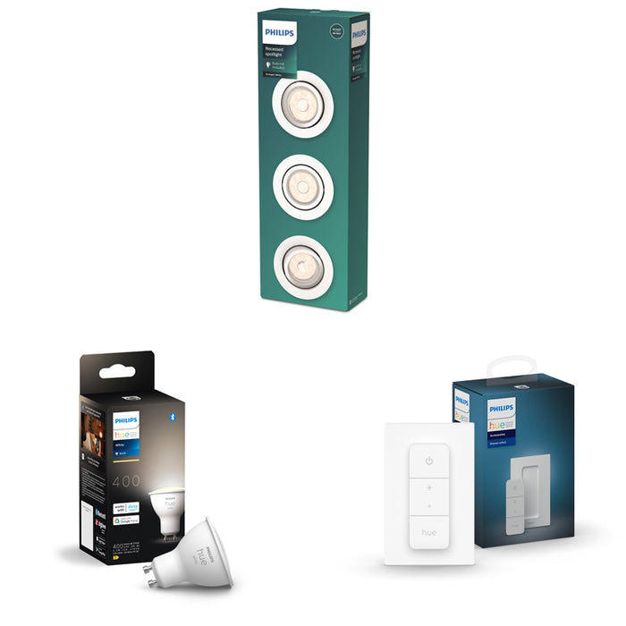 Philips Donegal Inbouwspots - Incl. Philips Hue White GU10 & Dimmer