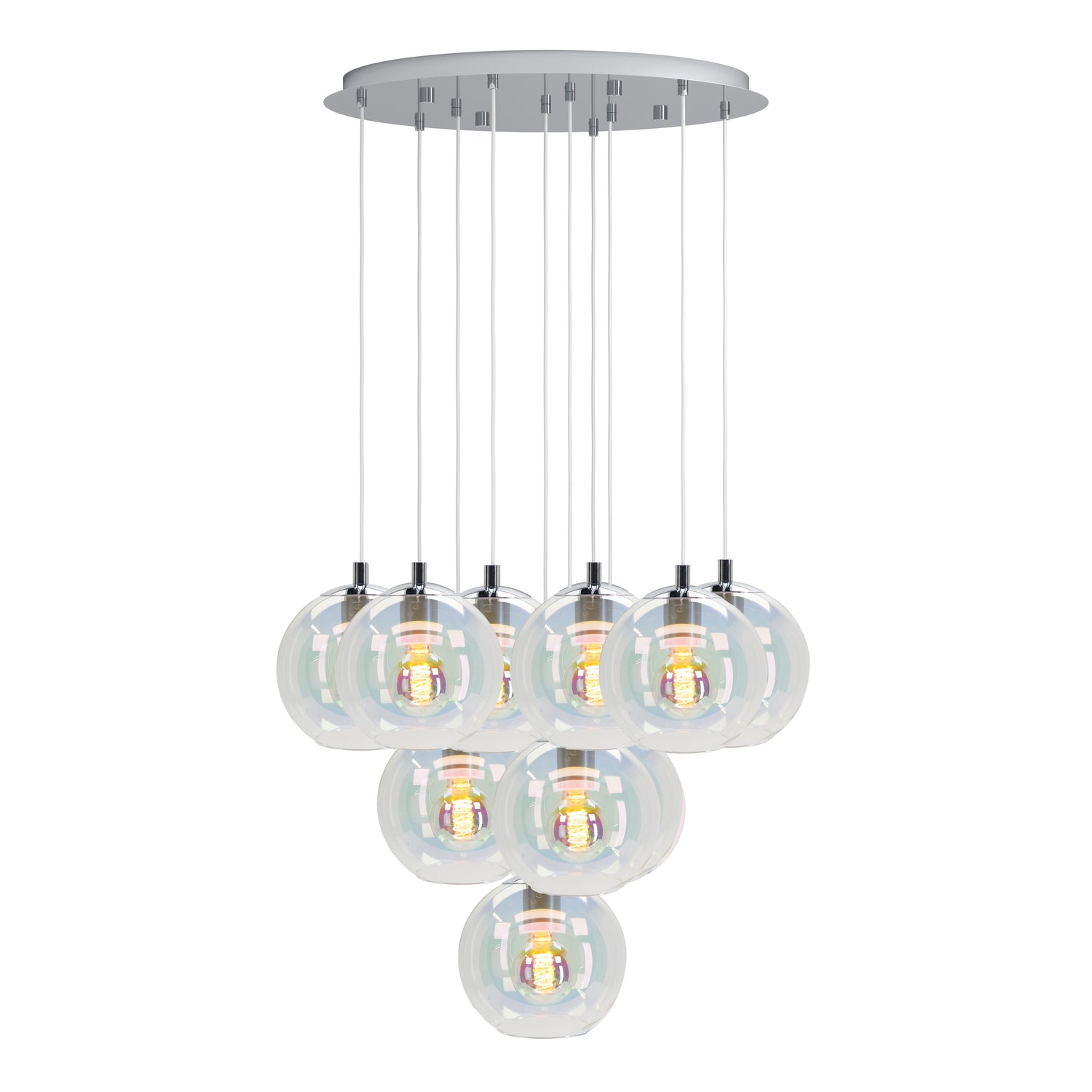 EGLO Ariscani 2 Hanglamp - E27 - Ø 65,5 cm - gekleurd glas - Chroom