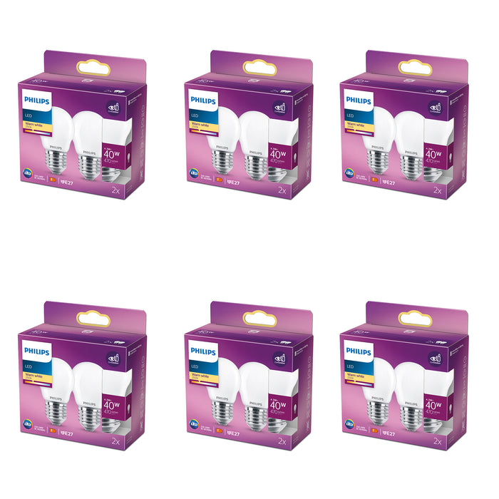 Philips Voordeelverpakking E27 - LED Kogellamp - Set van 12 Stuks