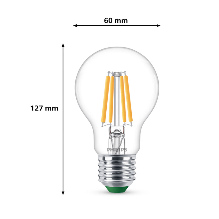 Philips Ultra Efficient LED lamp Transparant - 40 W - E27 - Warmwit licht