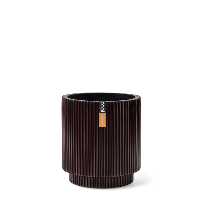 Capi Europe - Vaas cilinder Groove  - 15x17 - Zwart rood