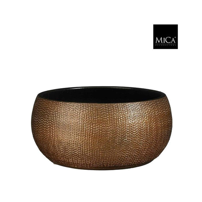 Mica Decorations Bloempot Porto - 27x27x13 cm - Terracotta - Brons,Metallic