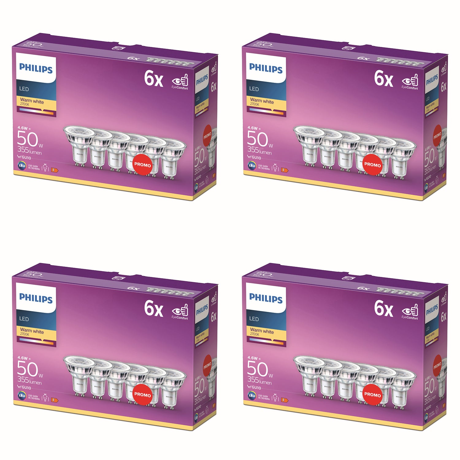 Philips Voordeelverpakking GU10 - LED Spotlamp - Set van 24 Stuks