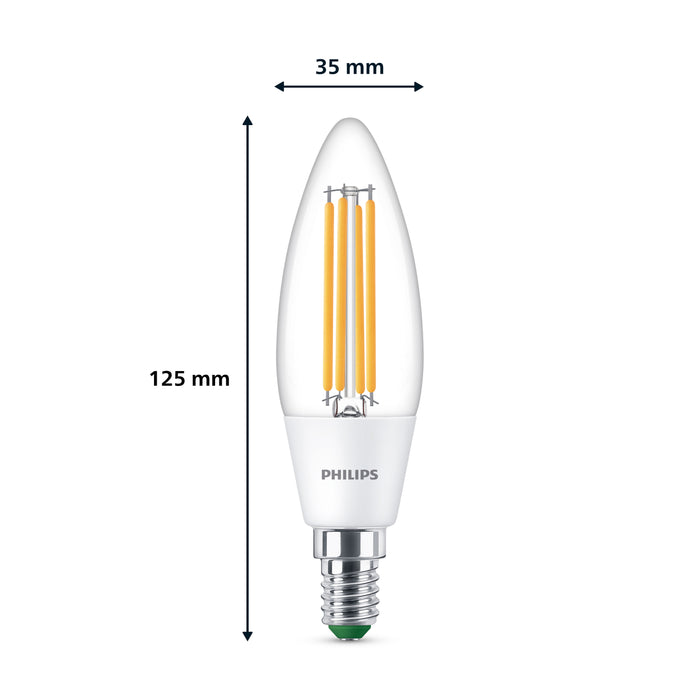 Philips Ultra Efficient LED kaarslamp Transparant - 40 W - E14 - Koelwit licht