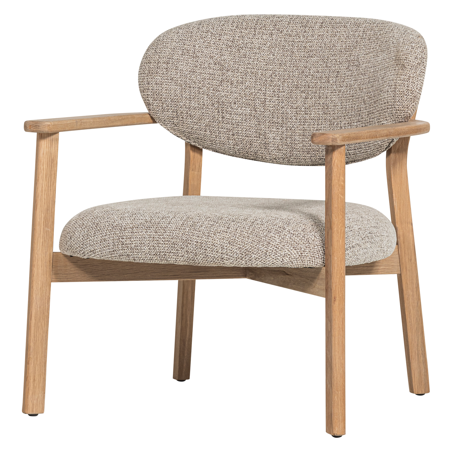 WOOOD Udar Fauteuil Met Houten Frame - Polyester - Naturel