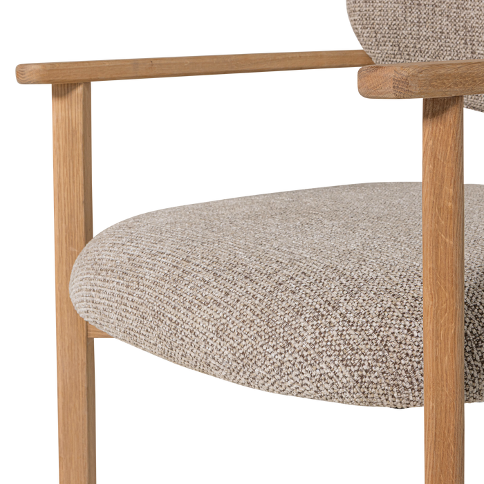 WOOOD Udar Fauteuil Met Houten Frame - Polyester - Naturel