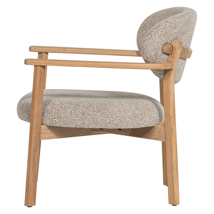 WOOOD Udar Fauteuil Met Houten Frame - Polyester - Naturel