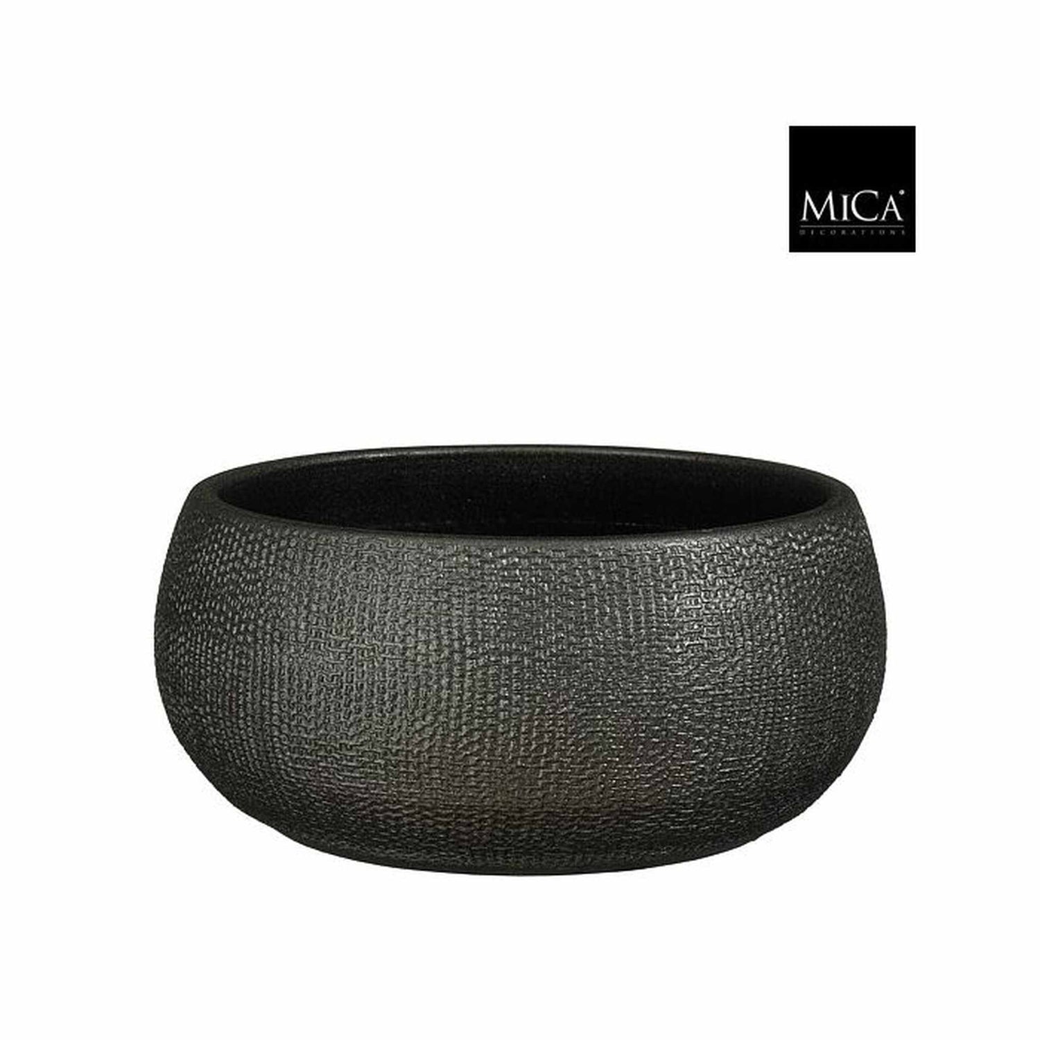 Mica Decorations Bloempot Porto - 27x27x13 cm - Terracotta - Metallic,Antraciet