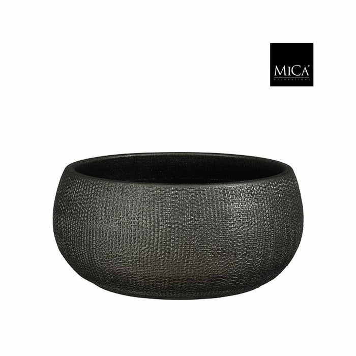 Mica Decorations Bloempot Porto - 27x27x13 cm - Terracotta - Metallic,Antraciet