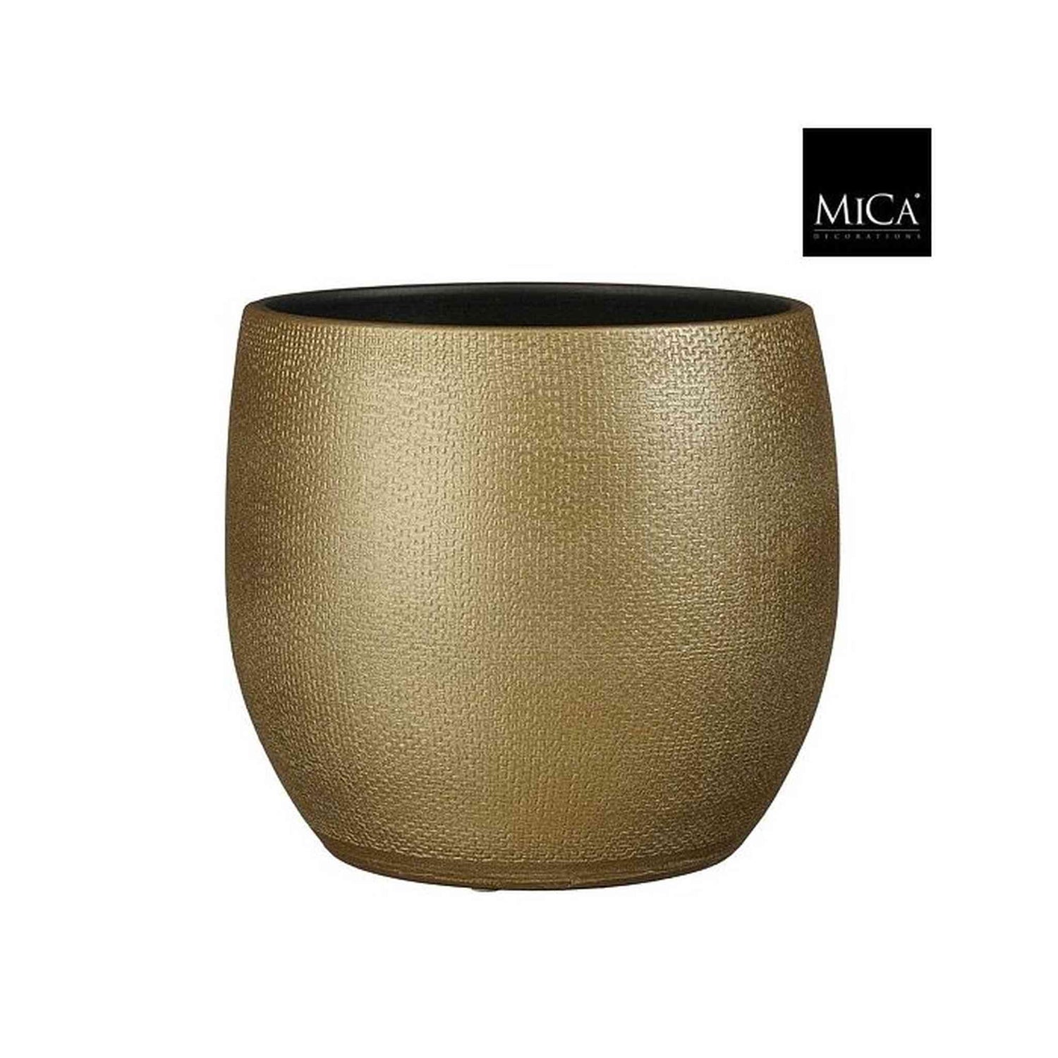 Mica Decorations Bloempot Porto - 26.5x26.5x27 cm - Terracotta - Goud,Metallic