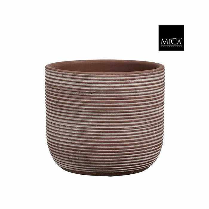 Mica Decorations Bloempot Samuel - 20x20x18 cm - Terracotta - Bruin