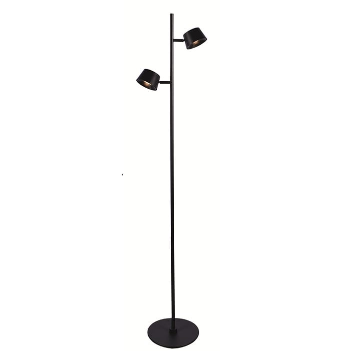 Freelight Vloerlamp Cugino Zwart 2 Lichts incl. Dimmers 150cm