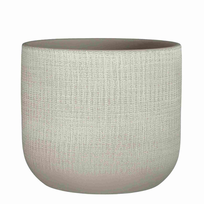 Mica Decorations Bloempot Florian - 24x24x22 cm - Terracotta - Lichtgrijs