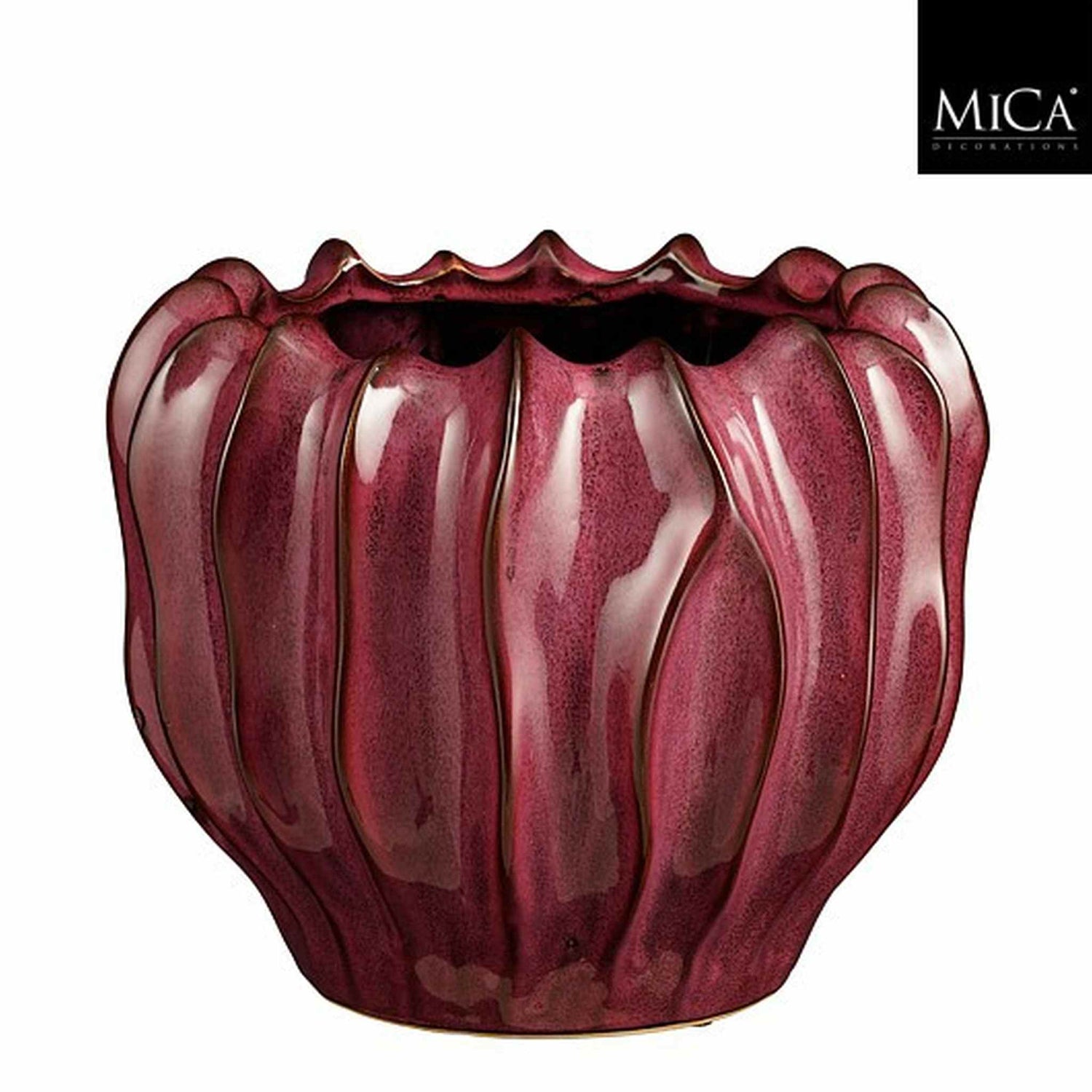 Mica Decorations Bloempot Thom - 27.5x27.5x22 cm - Keramiek - Paars