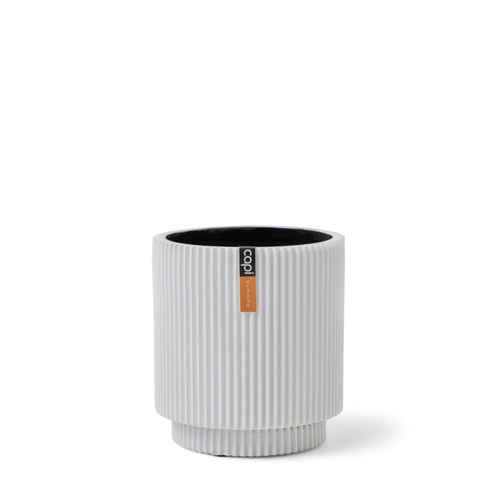 Capi Europe - Vaas cilinder Groove  - 15x17 - Wit