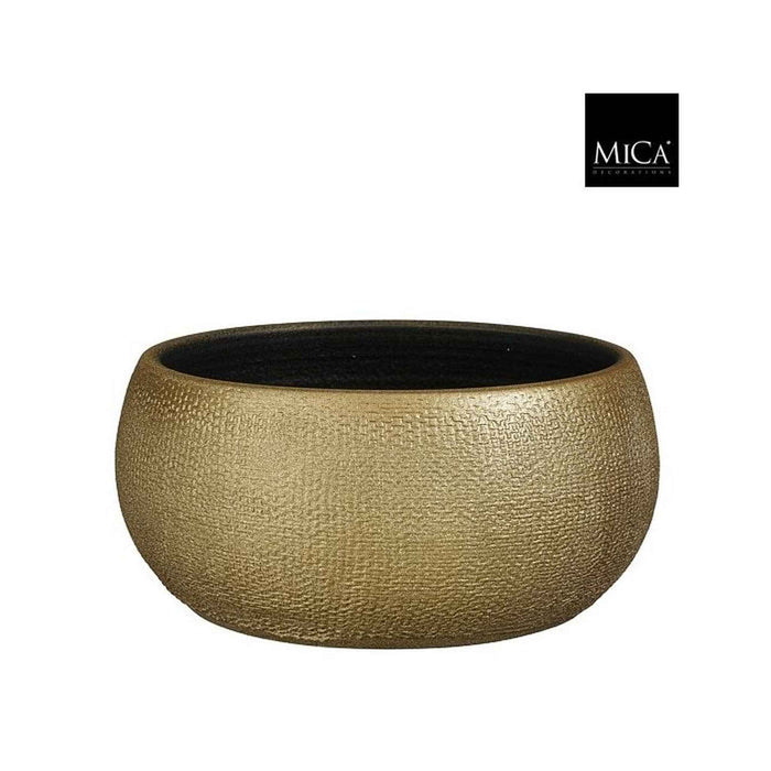 Mica Decorations Bloempot Porto - 27x27x13 cm - Terracotta - Goud,Metallic