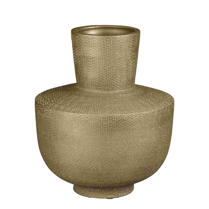 Mica Decorations Vaas Porto - 25x25x29 cm - Terracotta - Goud,Metallic
