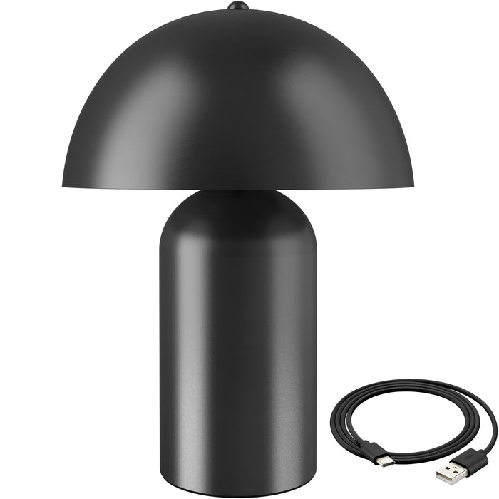 tectake® Kleine retro-tafellamp Kade, dimbaar - Zwart