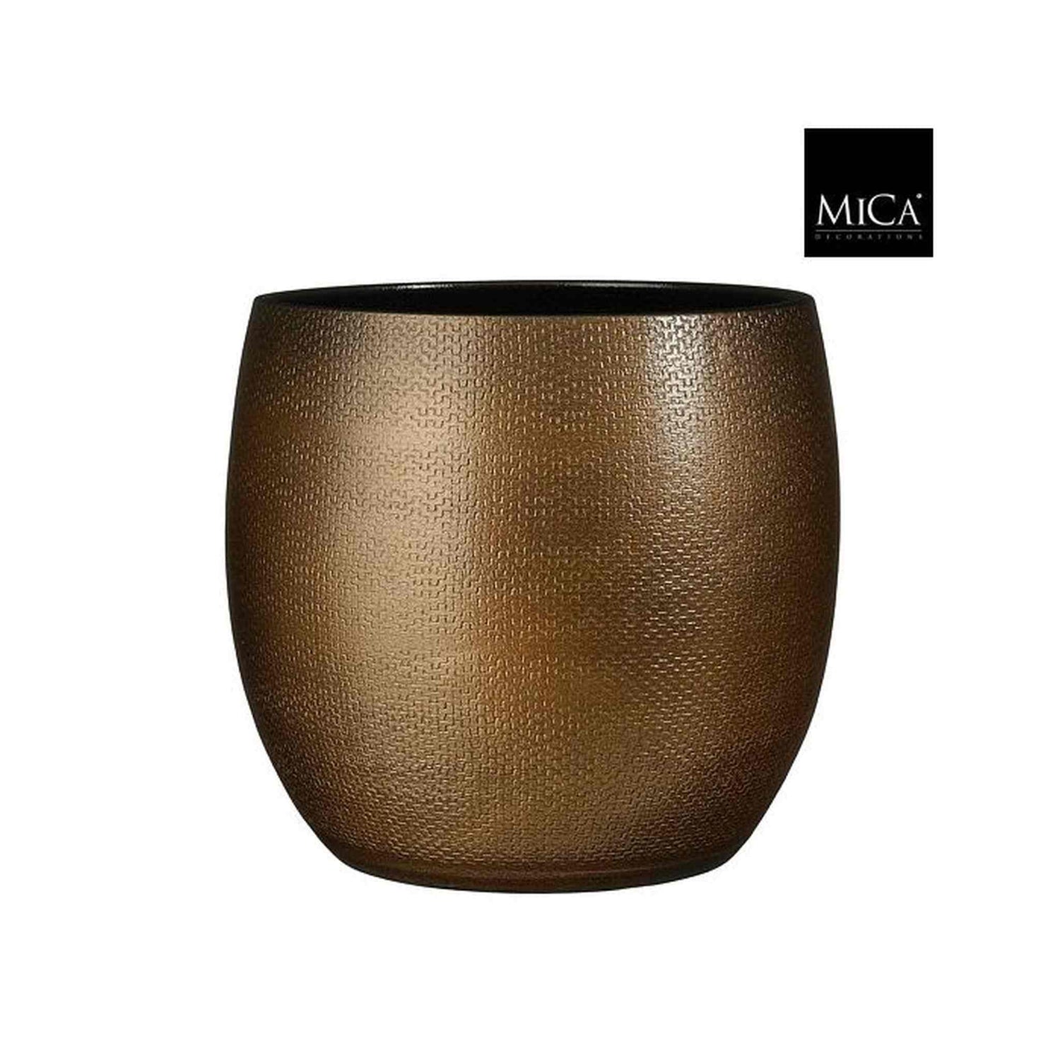 Mica Decorations Bloempot Porto - 26.5x26.5x27 cm - Terracotta - Brons,Metallic