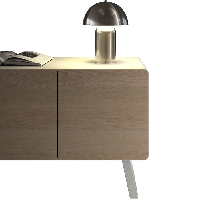 tectake® Kleine retro-tafellamp Kade, dimbaar - Mat Nikkel