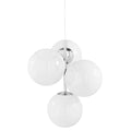 Globe Chandelier Mini hanglamp opaal|zilver