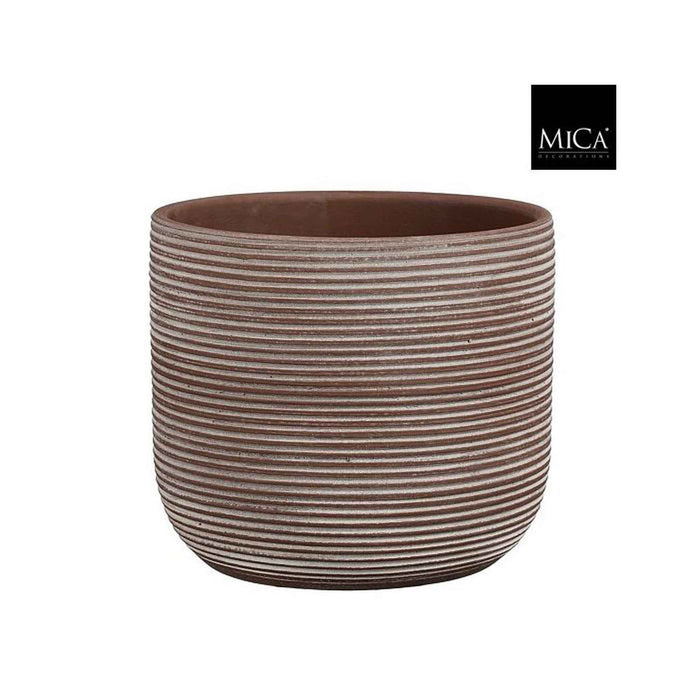 Mica Decorations Bloempot Samuel - 22x22x19 cm - Terracotta - Bruin