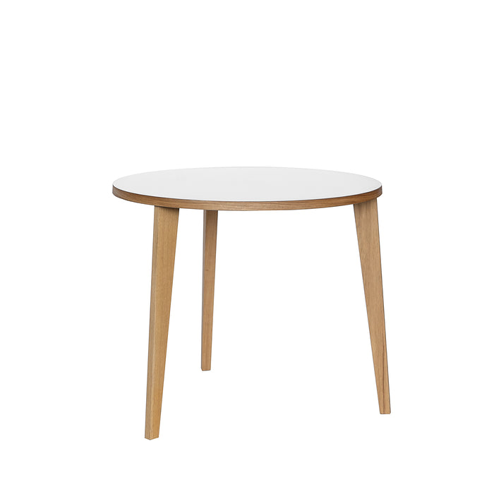 MINT Furniture, Eettafel S, D90 cm, H75 cm,  eiken, wit laminaat