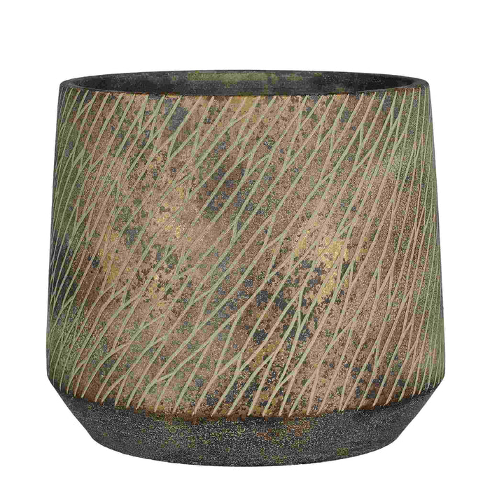 Mica Decorations Bloempot Camino - 23.5x23.5x20.5 cm - cement - Donker Bruin