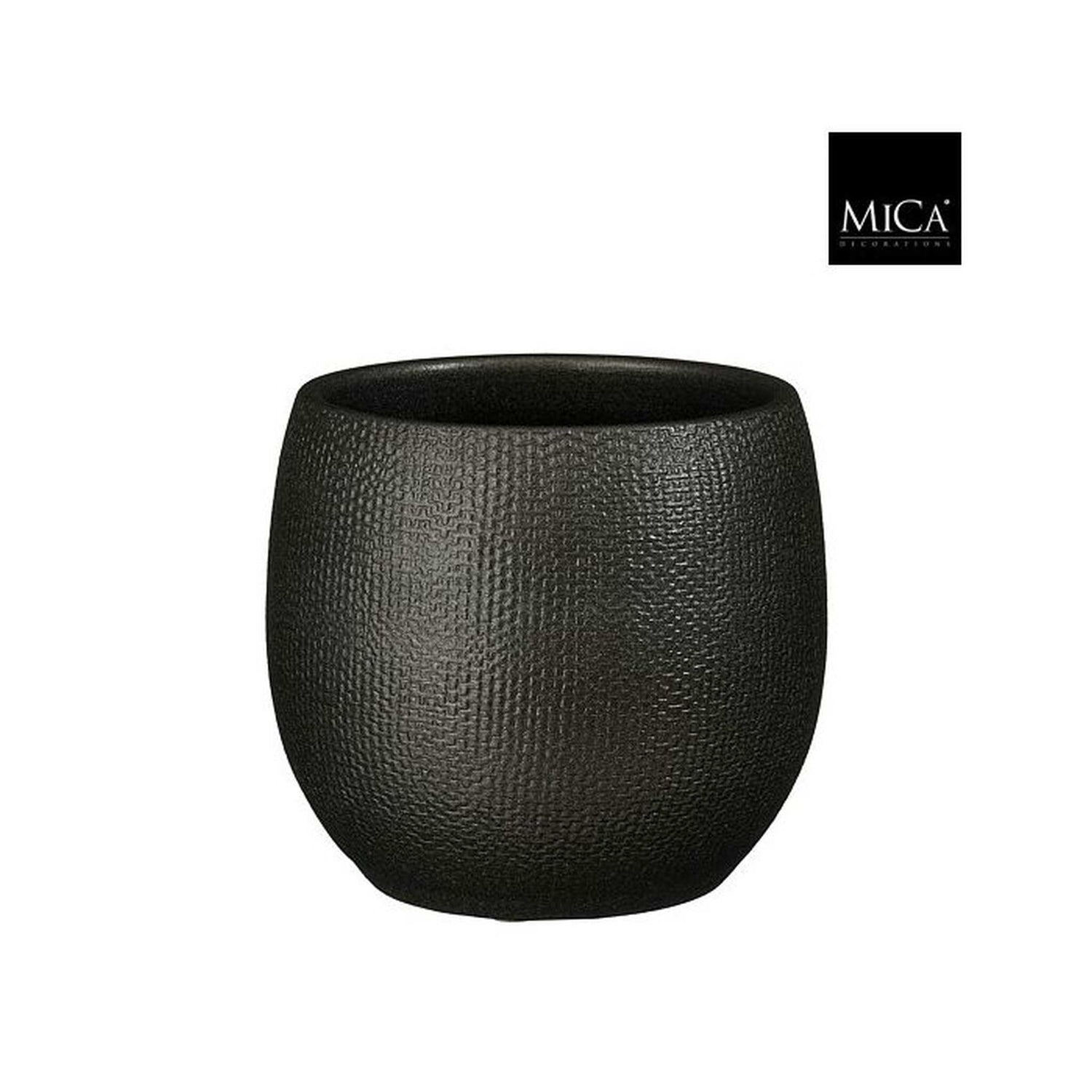 Mica Decorations Bloempot Porto - 17x17x17 cm - Terracotta - Metallic,Antraciet