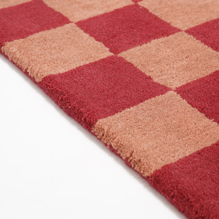 by fonQ Check Vloerkleed 170 x 240 cm - Rood