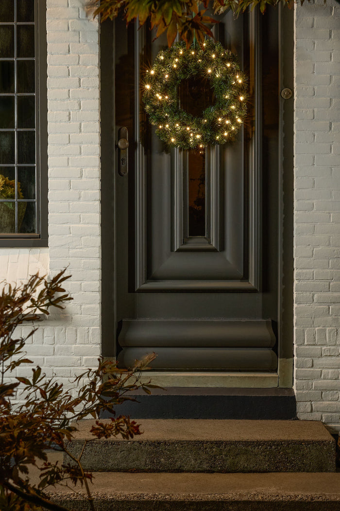 Black Box Trees Limber LED Kerstkrans voor Buiten-H15 x Ø60 cm-Groen