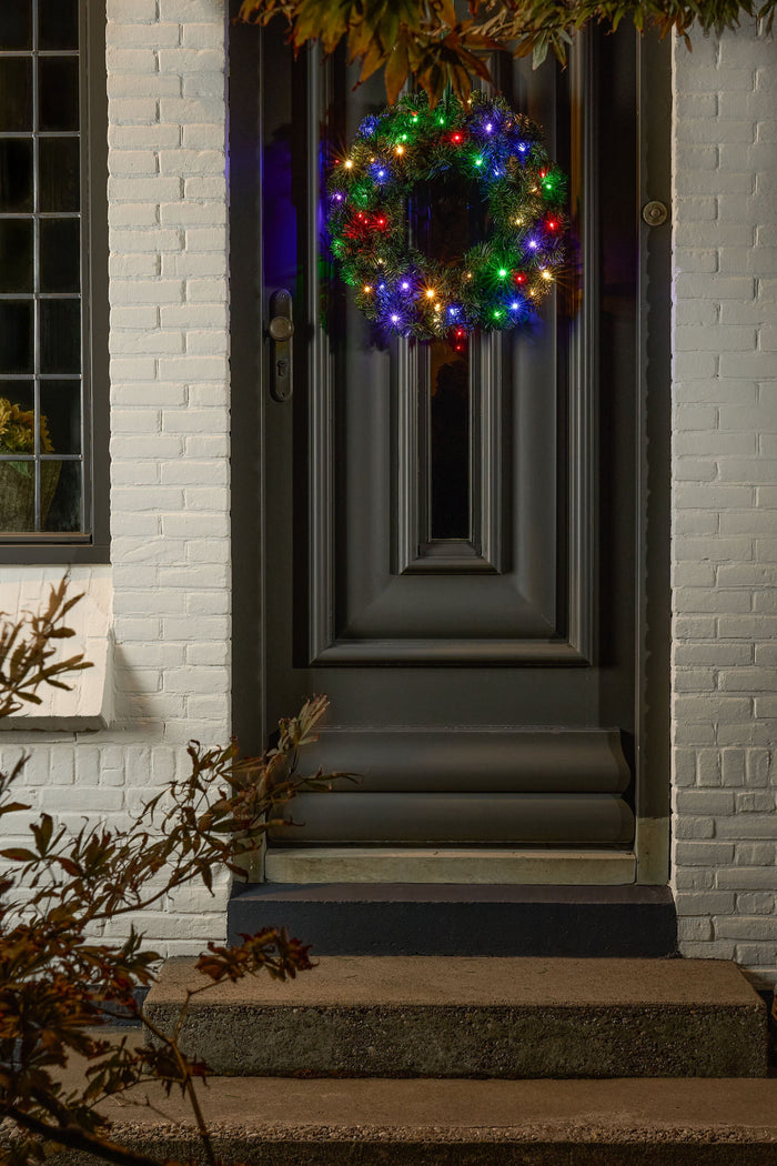 Black Box Trees Limber LED Kerstkrans voor Buiten-H15 x Ø60 cm-Groen