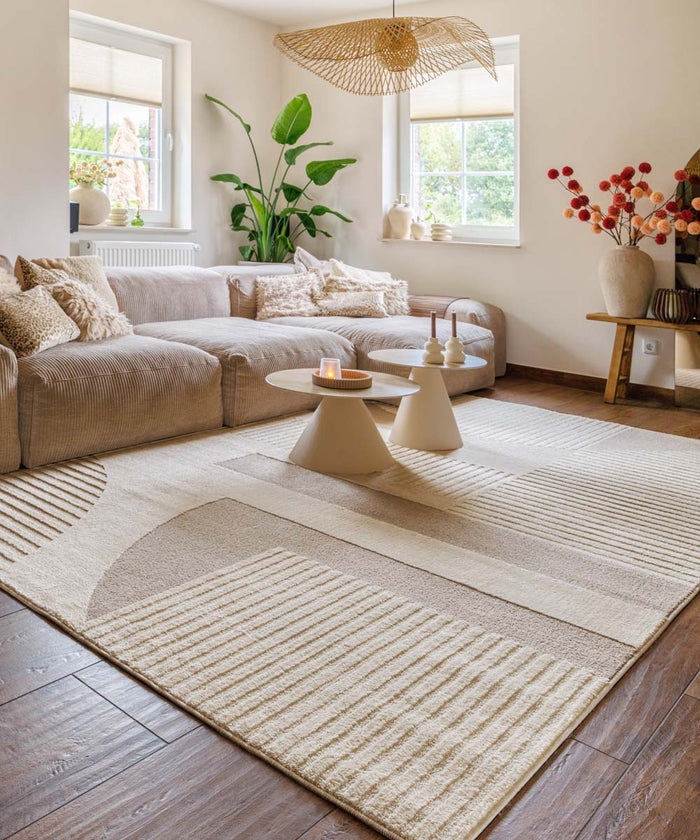 Nordic Weavers Japandi vloerkleed - Ridge Sora crème|beige - 200x300