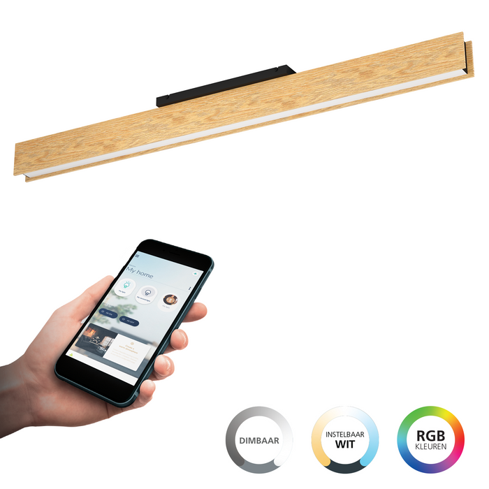 EGLO connect.z Anchorena-Z Plafondlamp - 123cm - Bruin|Zwart|Wit - RGB