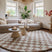 Boho&me Rond checkerboard vloerkleed - Check ivoor|beige - 300 cm