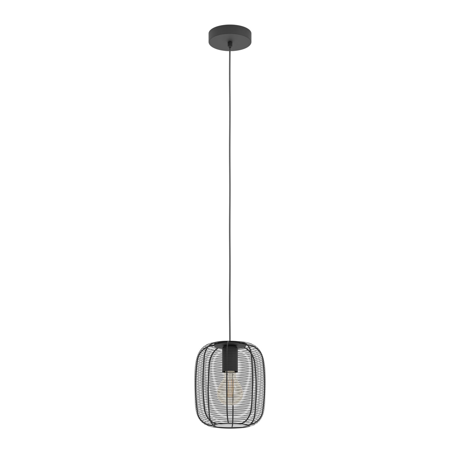EDI light Rinroe Hanglamp - E27 - Ø 20 cm - 1 lichts - Zwart - Staal