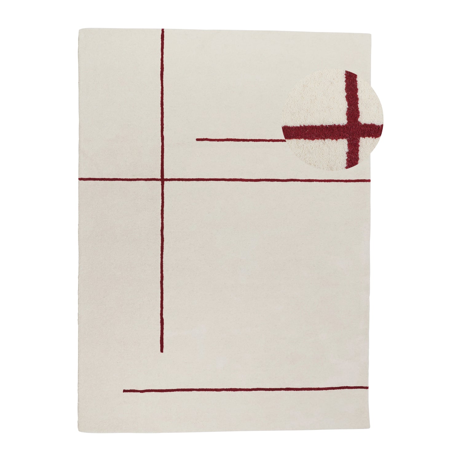 by fonQ Line Vloerkleed 170 x 240 cm - Rood