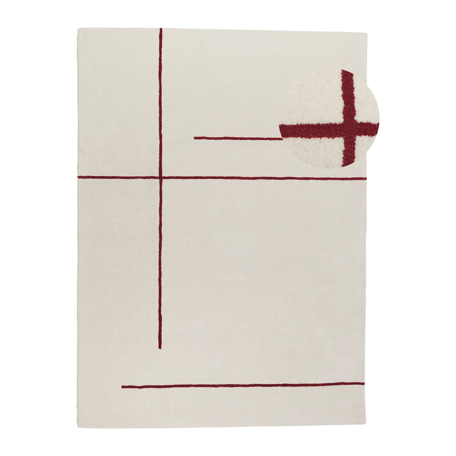 by fonQ Line Vloerkleed 200 x 300 cm - Rood