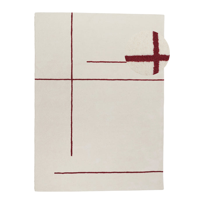 by fonQ Line Vloerkleed 200 x 300 cm - Rood