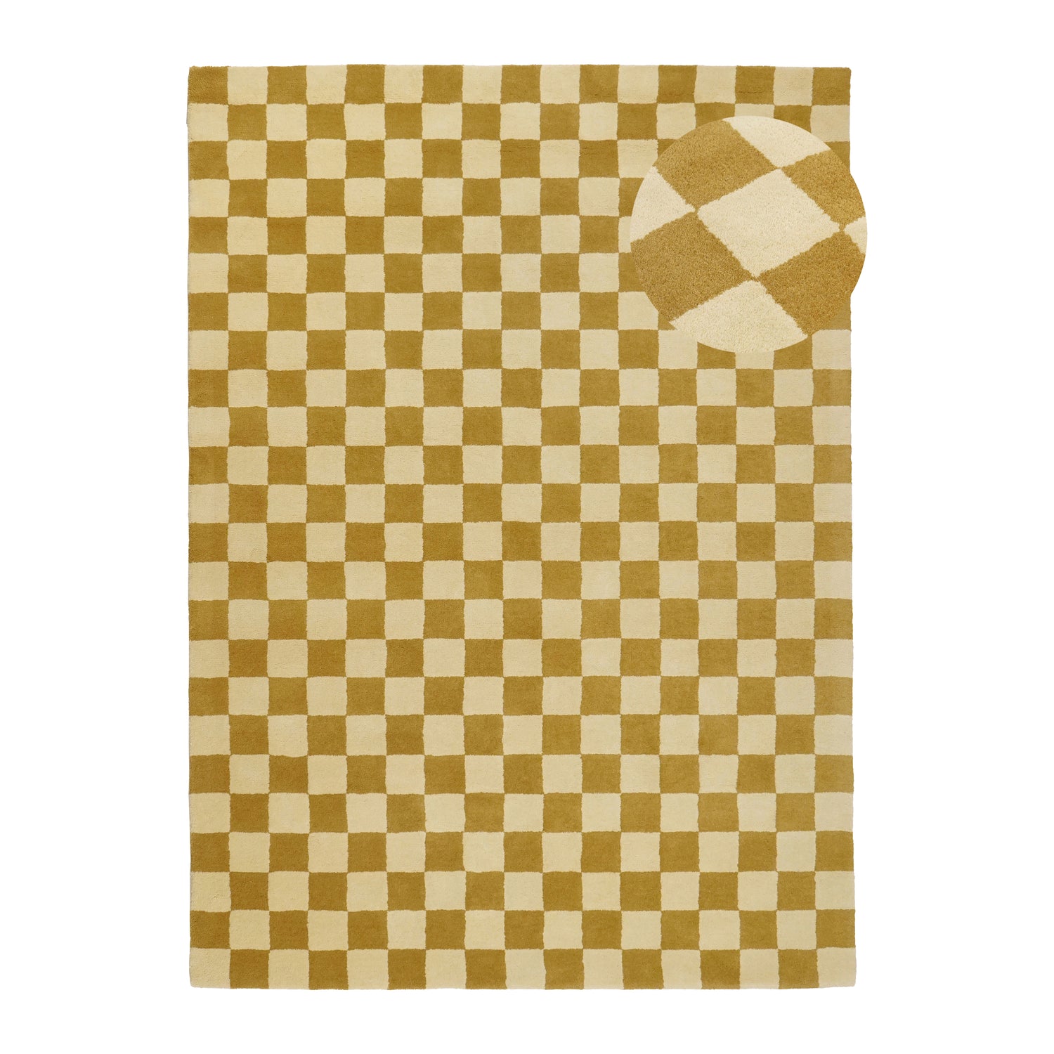 by fonQ Check Vloerkleed 170 x 240 cm - Olive